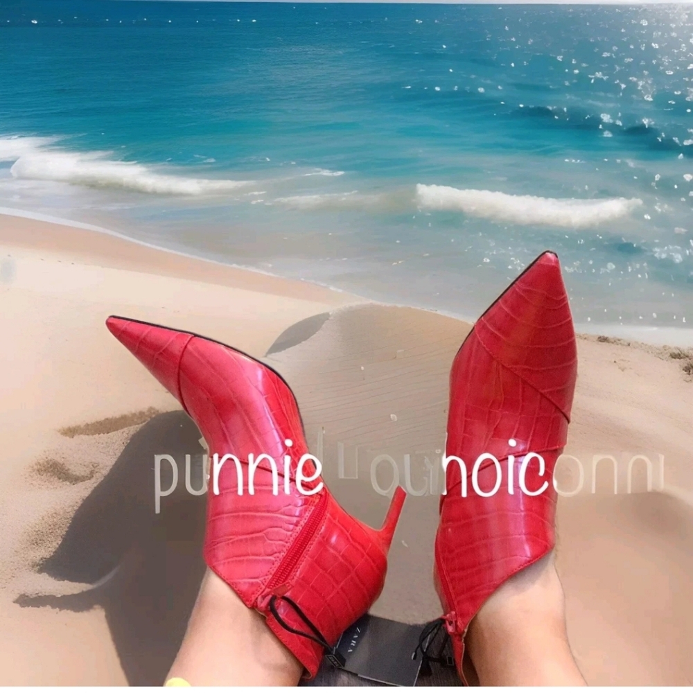 ZARA Pre-owned Ankle Boots:Red, US 8/EUR 39